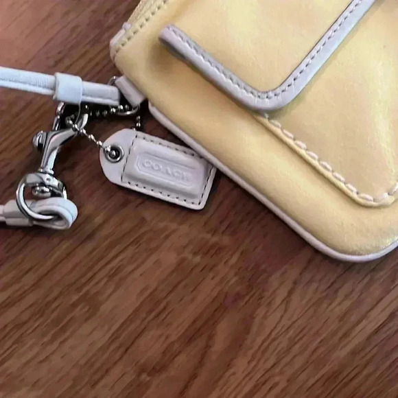 Coach Yellow & White Wristlet and Red Coach Like Wallet With Beige Leather Trim - Picture 7 of 12